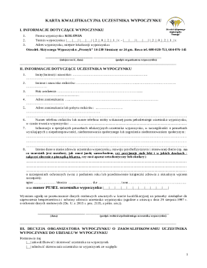 Kwalifikacyjna Karta Wypoczynku