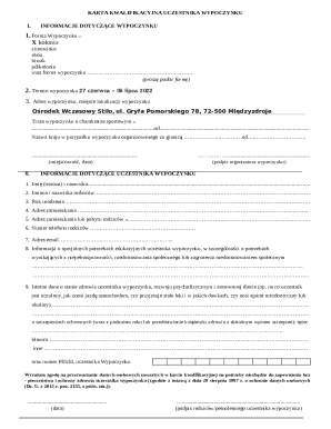 Polish Vacation Qualification Form