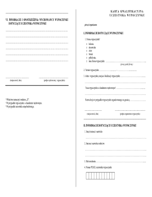 Polish Camp Participation Form