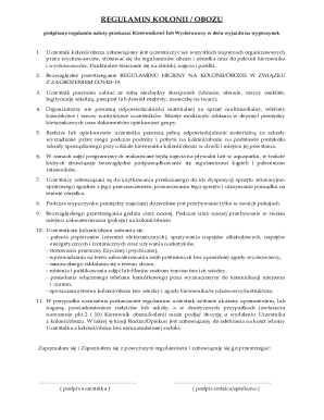 Camp Regulations Agreement