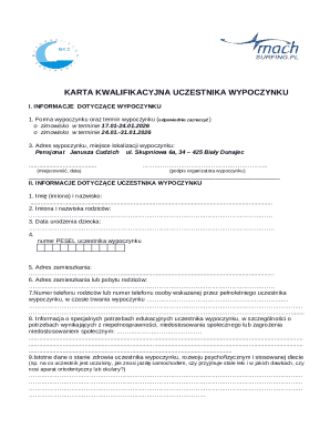 Vacation Qualification Form
