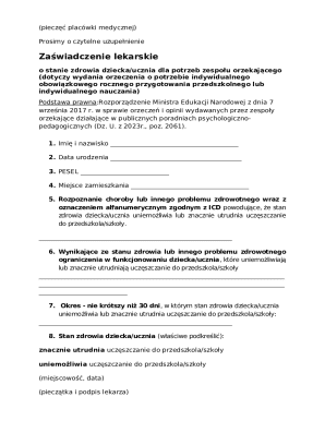 Medical Certificate for School Attendance