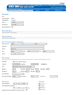 Iowa Well Details Form