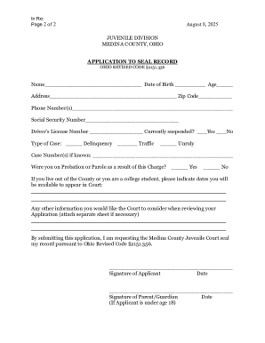 Ohio Application to Seal Record