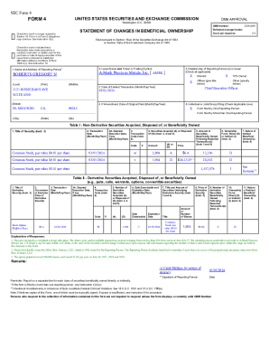 SEC Form 4 Statement of Changes in Beneficial Ownership