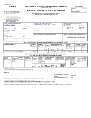 SEC Form 4 Statement of Changes in Beneficial Ownership