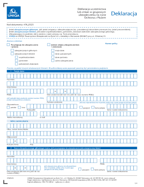 UNIQA Life Insurance Participation Declaration