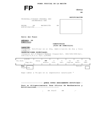 Federal Court Notification Form