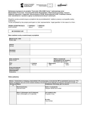 Pomorskie Welcome Center Participation Declaration