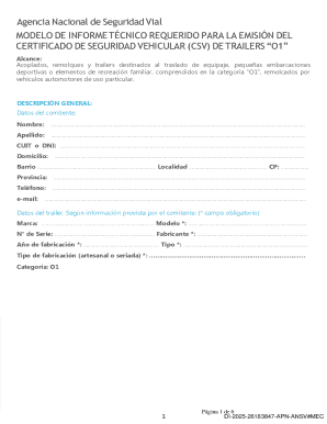 Trailer Safety Certificate Technical Report