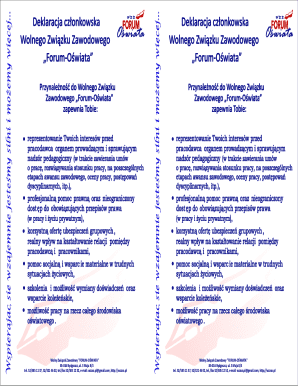 Wolny Związek Zawodowy Membership Declaration