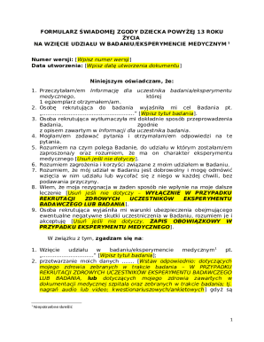 Child Consent Form for Medical Research