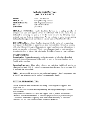 Direct Care Provider Job Description