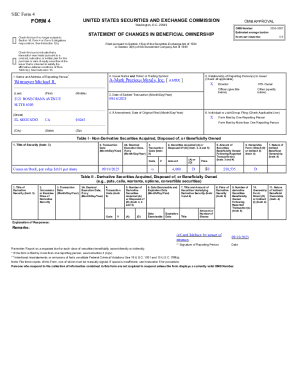 SEC Form 4 Statement of Changes in Beneficial Ownership