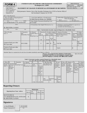 SEC Form 4 Statement of Changes in Beneficial Ownership