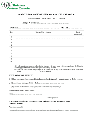 Poland Prescription Order Form