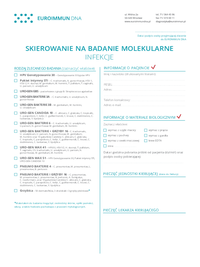 Medical Laboratory Test Order Form - Blank Fillable Template | Fill Out ...