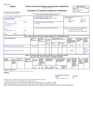 SEC Form 4 Statement of Changes in Beneficial Ownership