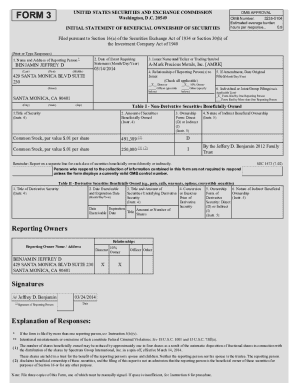 SEC Form 3 Beneficial Ownership