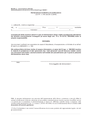 Italian Anti-Mafia Declaration Form