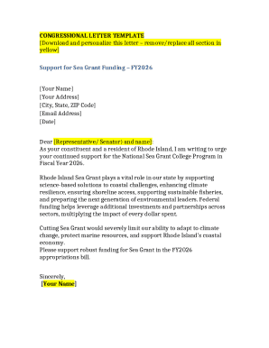 Congressional Letter Template