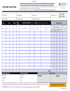 Overtime Claim Form