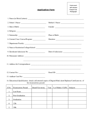 Scholarship Application Form