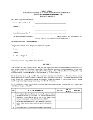 Proxy Form for Annual General Meeting of Shareholders