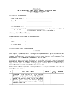 Proxy Form for Extraordinary General Meeting of Shareholders