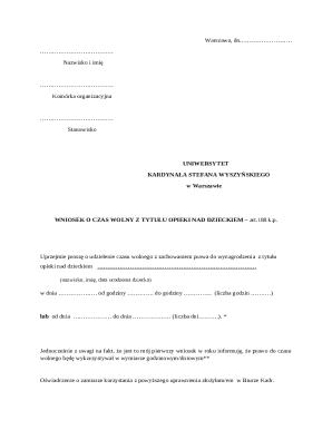 Polish Parental Leave Request Form