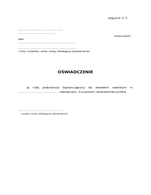 Polish Citizenship Affidavit