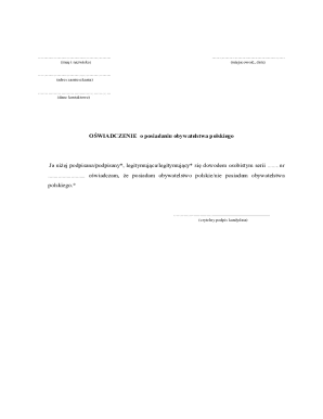 Polish Citizenship Affidavit