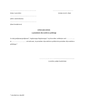 Polish Citizenship Affidavit