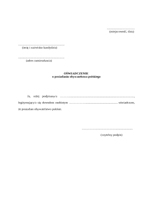 Polish Citizenship Affidavit
