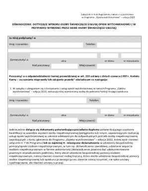 Respite Care Service Provider Declaration