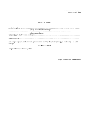 Polish Citizenship Affidavit