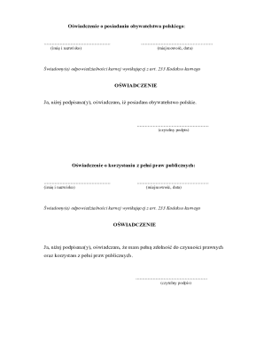 Polish Citizenship Declaration Form