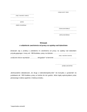 Request for Leave to Care for a Child