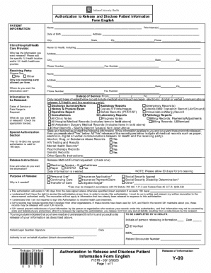 Indiana University Health Patient Information Release Form
