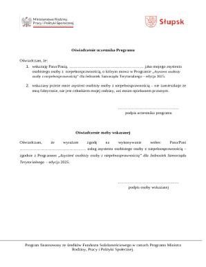 Personal Assistant Program Declaration