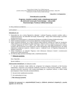 Personal Assistant Disability Program Declaration