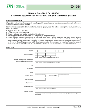 Z-15B Caregiver Benefit Application