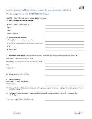 CRS Self-Certification Form for Controlling Persons