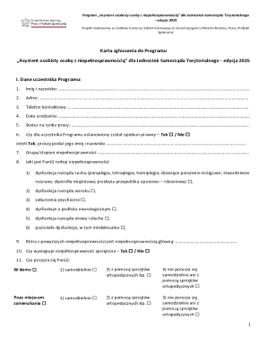 Personal Assistant Program Application Form