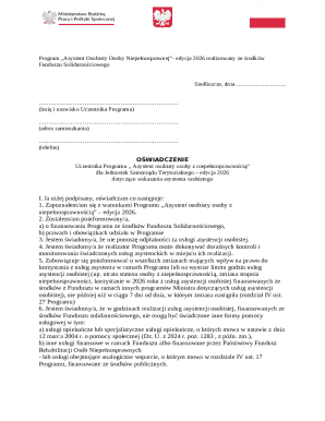 Personal Assistant Program Affidavit 2026