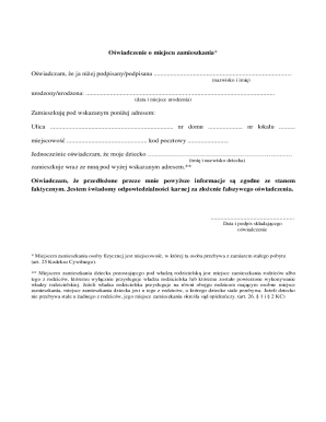 Residence Declaration Form