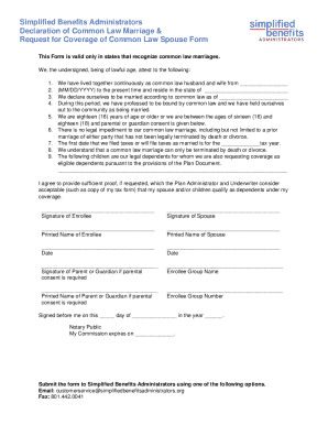 Common Law Marriage Declaration Form