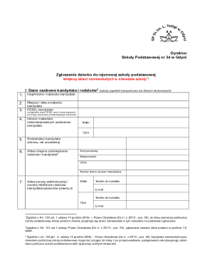Polish School Enrollment Form