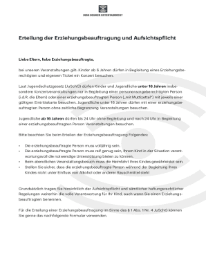 German Youth Event Attendance Authorization Form