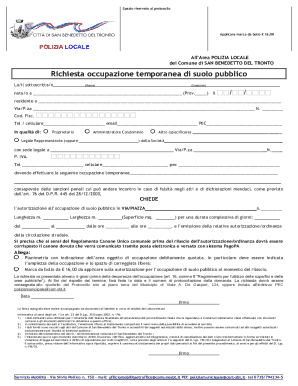 Temporary Public Space Occupation Request